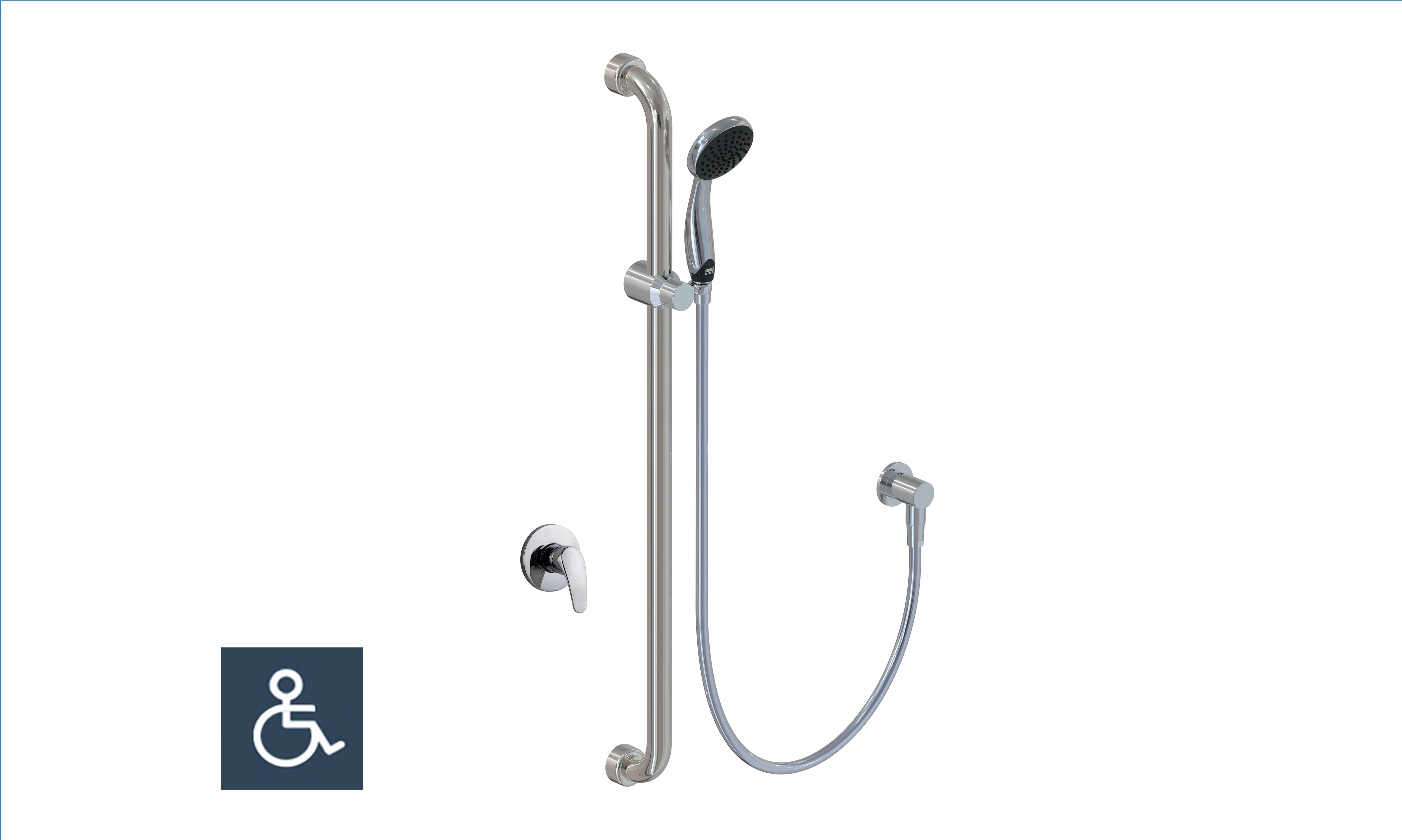 Rada SF1 620 Shower, 900mm Grab Rail & Aqua Mixer Thornthwaite